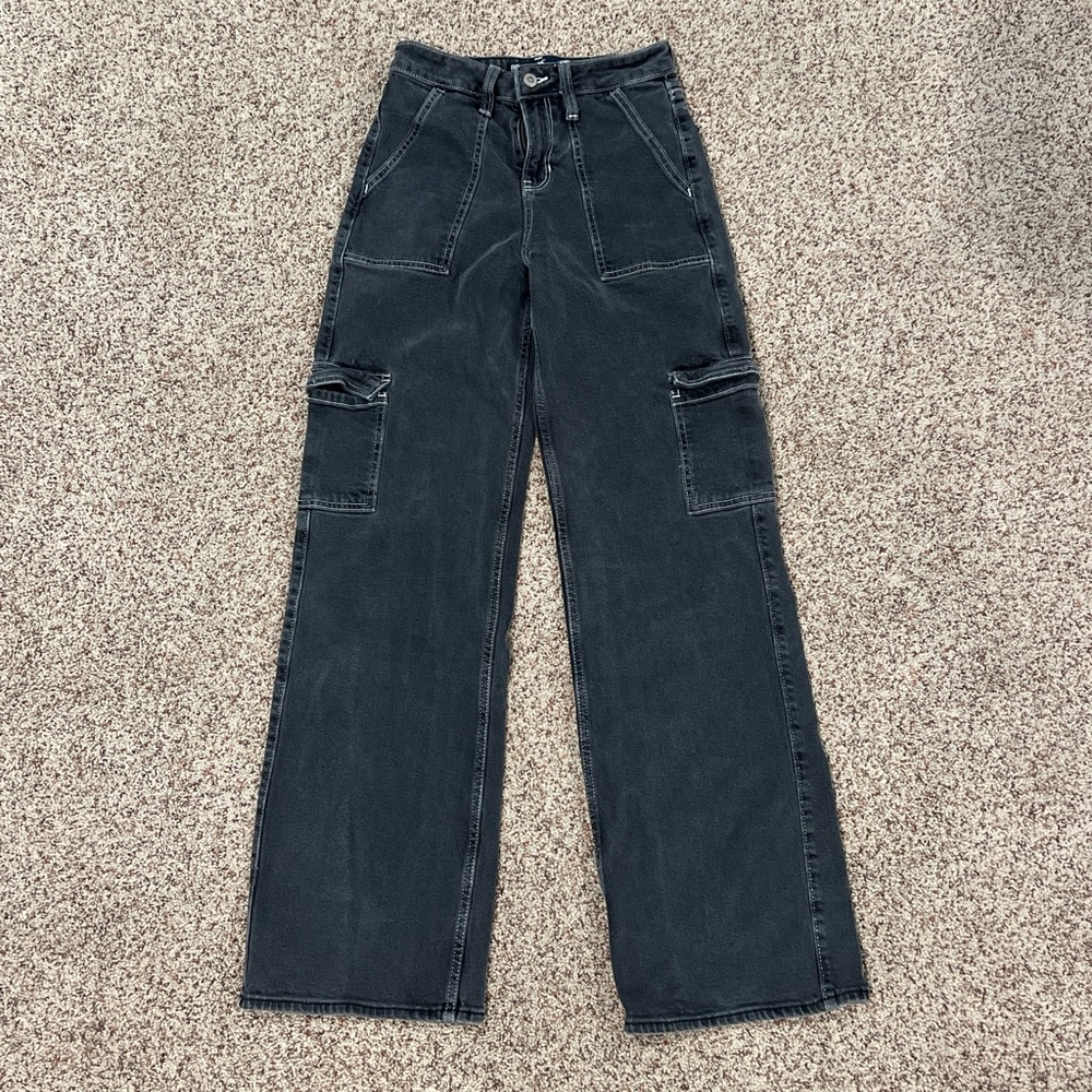 hollister black baggy jeans